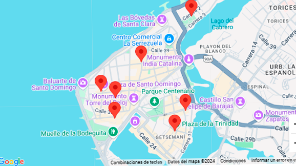 Ubicación de las 7 iglesias del Centro Histórico de Cartagena para visitar en Semana Santa