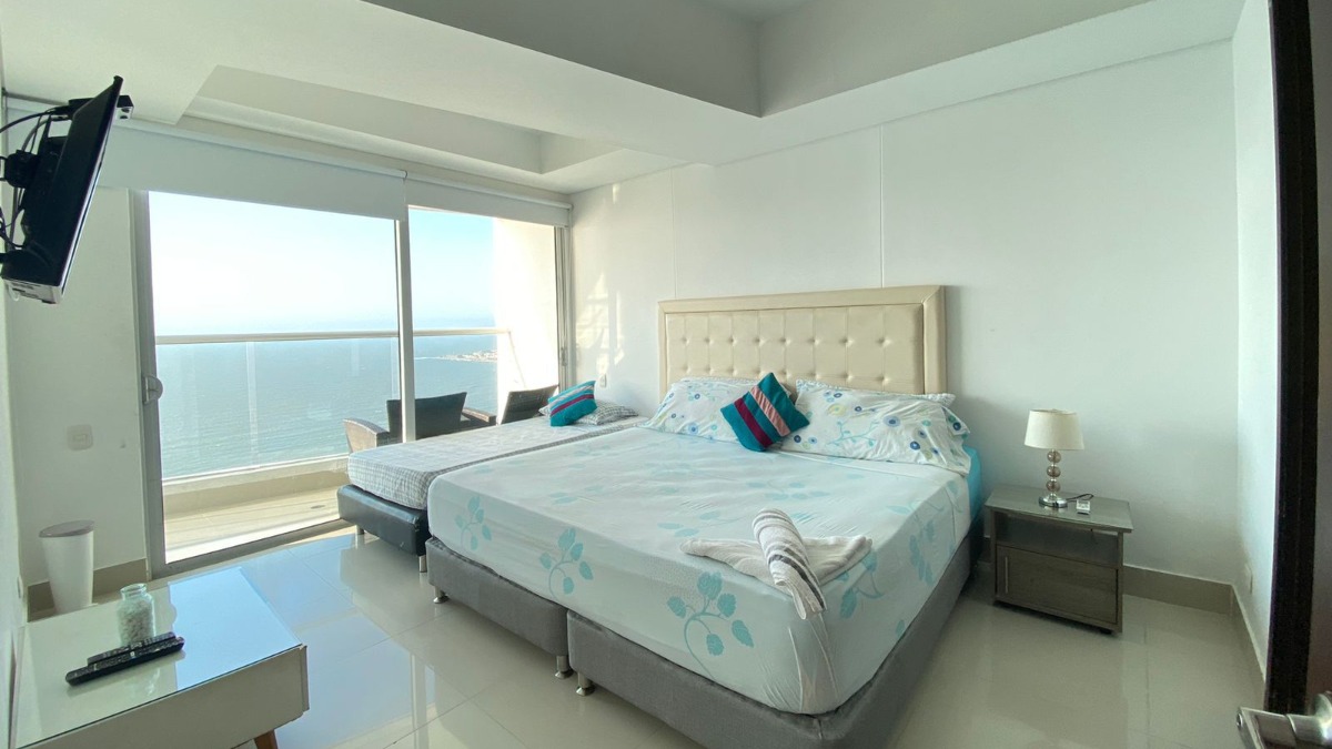 Alcoba Principal Apartamento Vacacional 4104 Edificio Palmetto Eliptic Cartagena