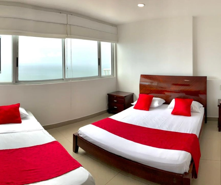 Alcoba principal del apartamento 1102 Edificio Palmetto Uno Cartagena