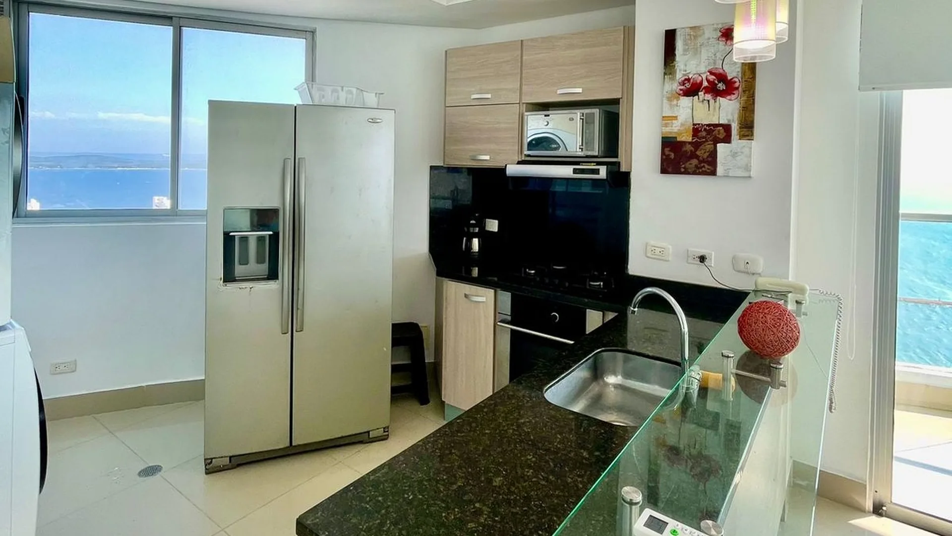 Cocina Equiopada Apartamento Vacacional 4101 Edificio Palmetto Eliptic Cartagena