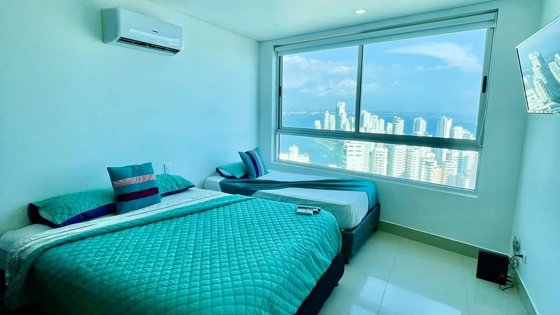 Alcoba auxiliar del Apartamento Vacacional 4101 Edificio Palmetto Eliptic Cartagena