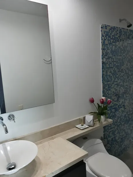 Baño auxiliar Con lavamanos de lujo apartamento 1402 edificio palmetto eliptic
