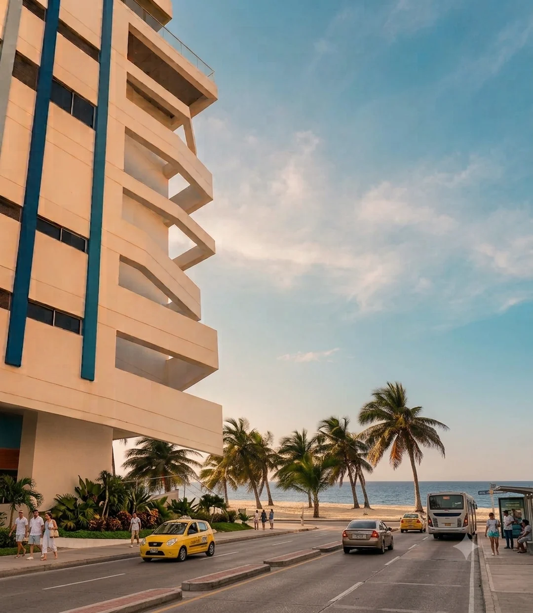 Calle 5 de Bocagrande, Lateral del Edificio Palmetto Beach