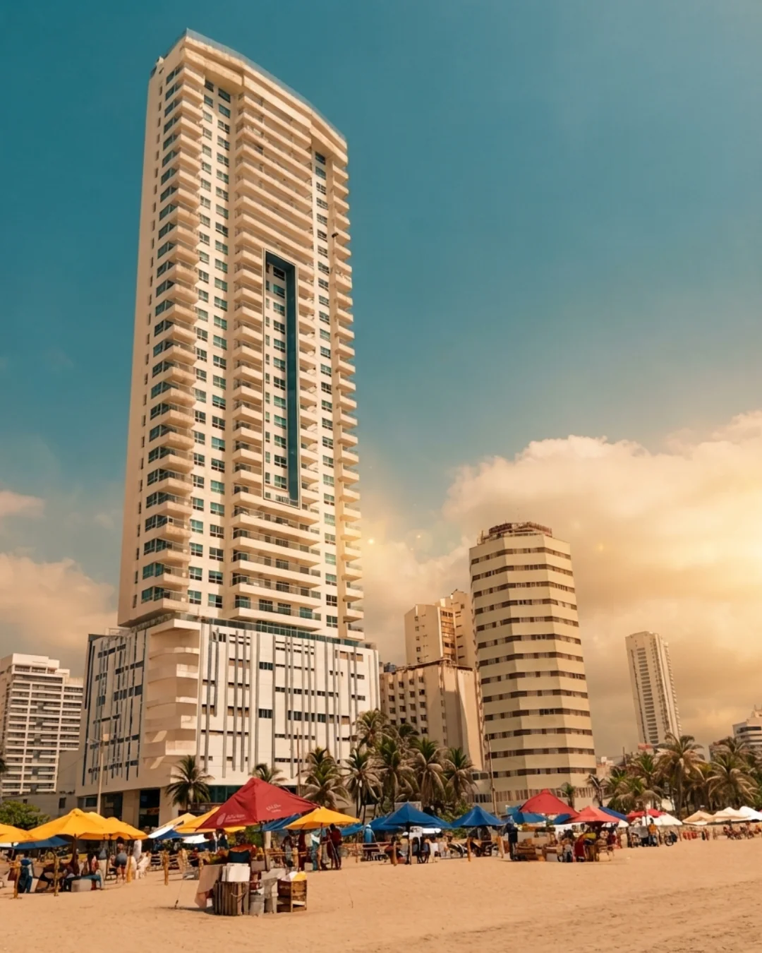 Visto dominante sobre la playa del Edificio Palmetto Beach