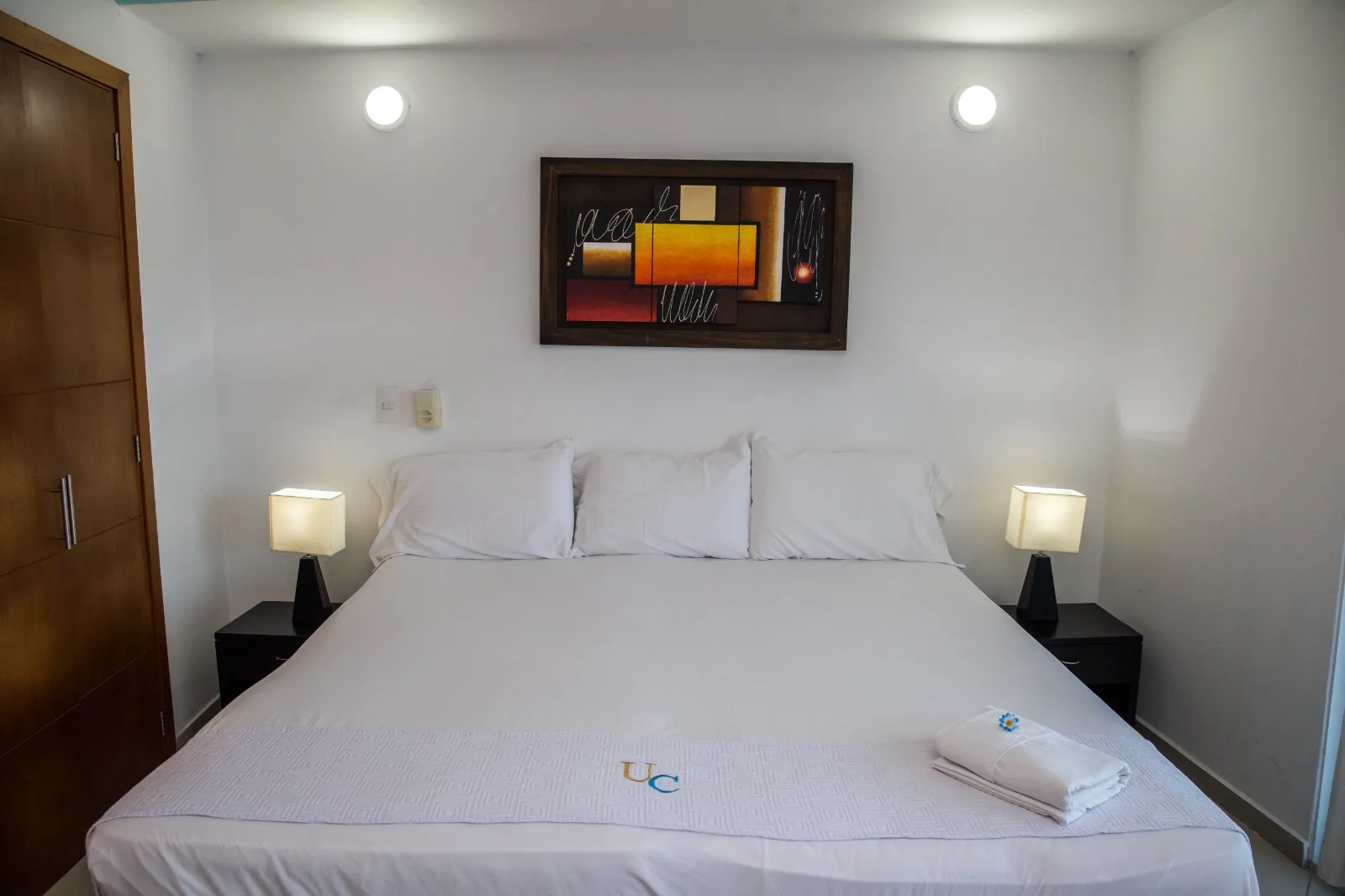 Cama doble matrimonial en el mejor Alojamiento en Poseidón del Caribe Apartamento Vacacional Dos Alcobas 901