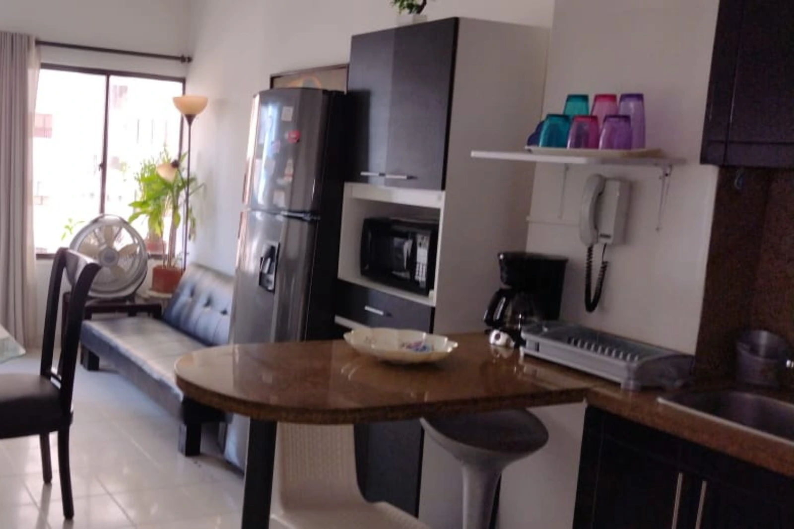 Sala y comedor moderno del Apartamento Moderno en Cartagena Escape Plaza 401AM en Bocagrande