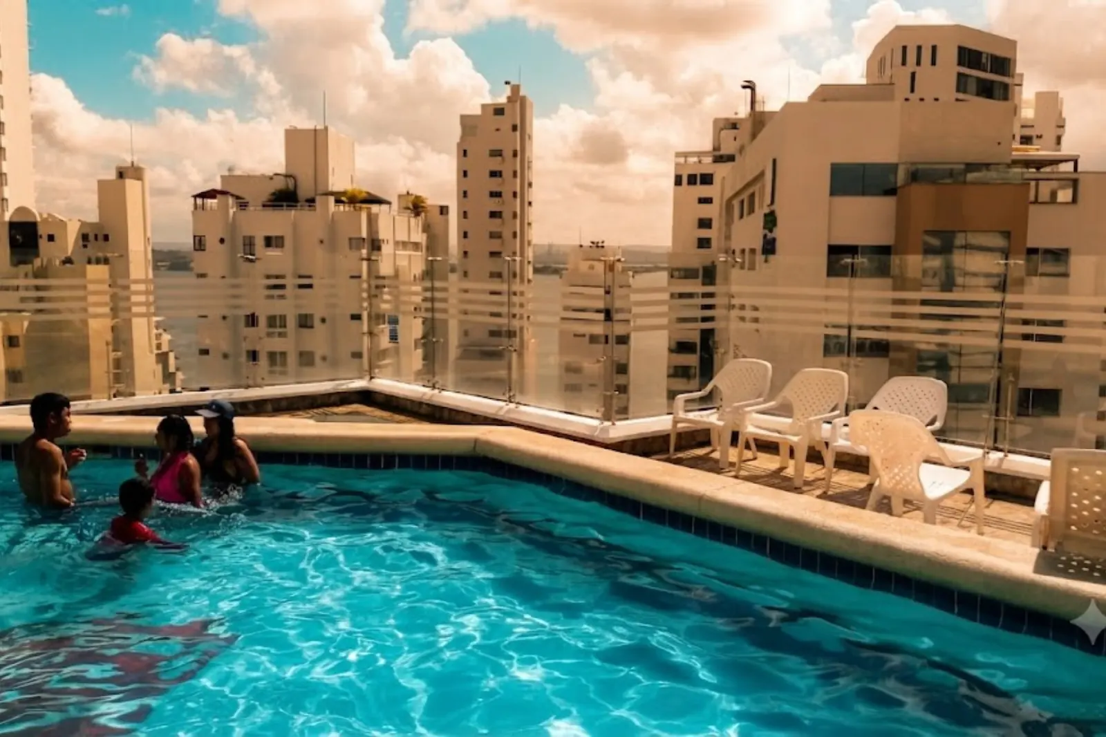 Detalle de la Piscina del Edificio Cartagena Escape Plaza