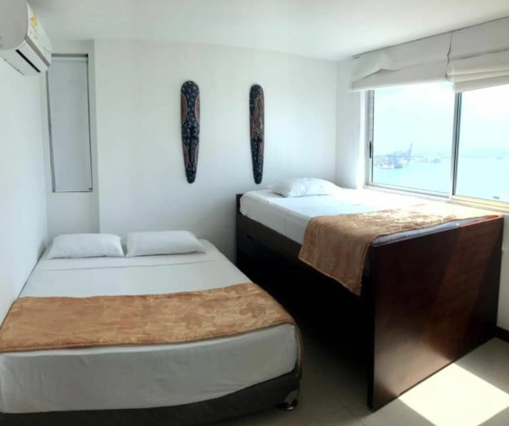 Habitacion auxiliar dos del penthouse del piso 37 en el Edificio Palmetto Cartagena