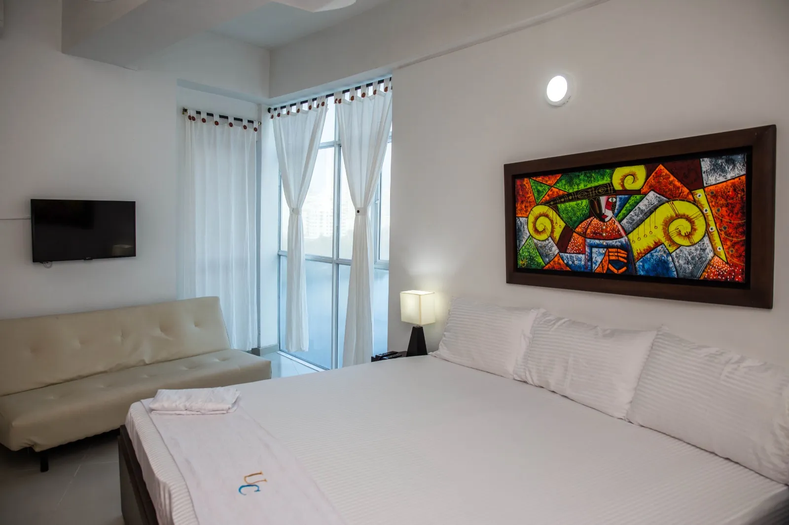 Alcoba Principal del apartamento vacacional 903 de dos alcobas, el mejor valorado en BOOKING Poseidón del Caribe