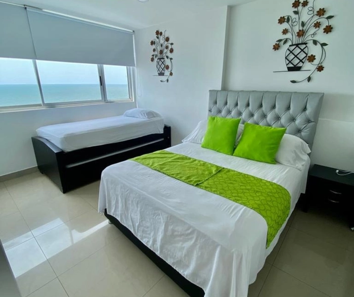 Habitación Principal del apartamento vacacional 1103 Edificio Palmetto Cartagena parte de los apartamentos vacacionales en palmetto