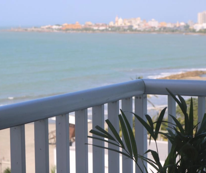 Vista de la ciudad antigua de CArtagena de Indias desde el apartamento vacacional 604 Edificio Renta vacacional en Cartagena, Edificio Palmetto Cartagena