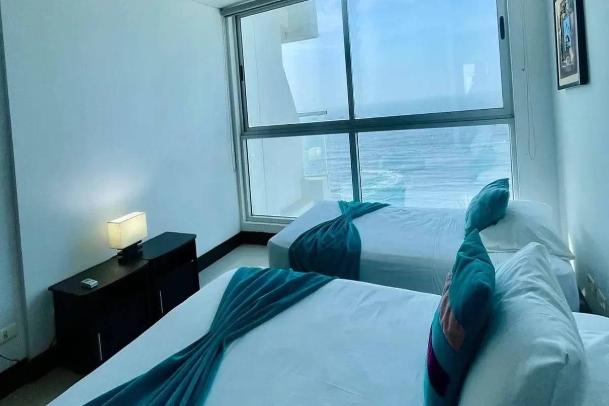 Alcoba Auxiliar en el mejor apartamento aesthetic en cartagena, 1602 edificio Palmetto Beach