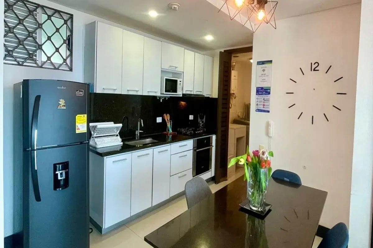Cocina Integral equipada apartamento aesthetic en cartagena, 1602 edificio Palmetto Beach